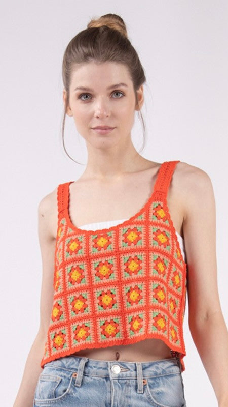 Crochet Double Scoop Tank Top