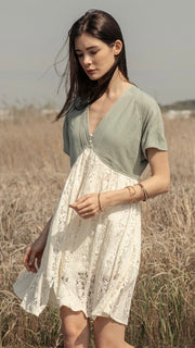 Crochet Lace + Cotton Gauze Dress