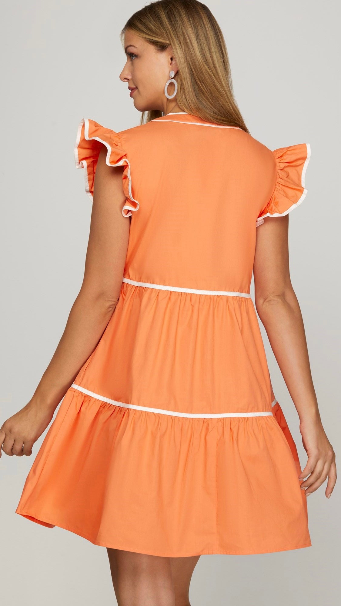 Piping Trim Babydoll Dress w/Pockets | Catfish & Tater Boutique Piping Trim Babydoll Dress w/Pockets | Catfish & Tater Boutique