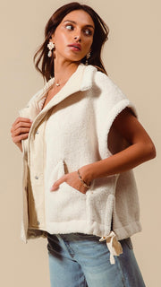 Soft Sherpa Oversized Vest w/Ties