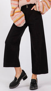 Front Seam Wide Leg Stretch Pants