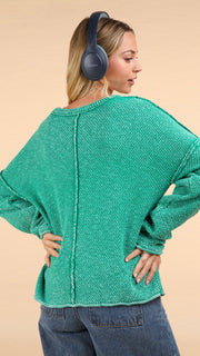 Mineral Chest Pocket Waffle Sweater