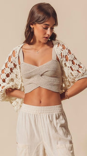 Boho Open Weave Crochet Sweater