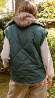 Fleece Lined Quilted Zipper Vest