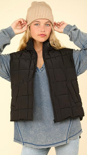 Window Pane Lt Puffer Vest