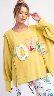 LOVE Appliqué Patch Slouch Sweatshirt