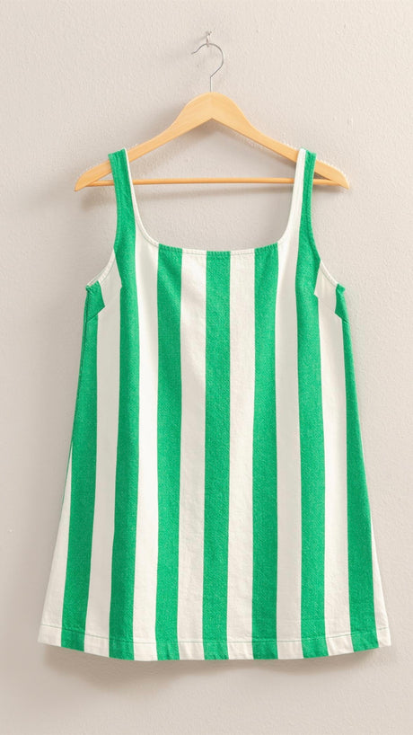 Cotton Wide Stripe Shift Dress