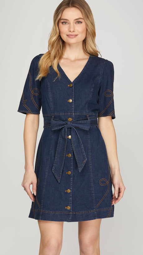 Western Stitch Stretch Denim Dress