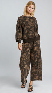 Mineral Floral Print Wide Leg Pants