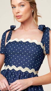 Polka Dot Ric Rac Trim Dress