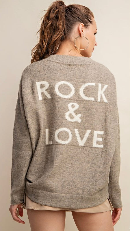 Rock + Love V-Neck Sweater