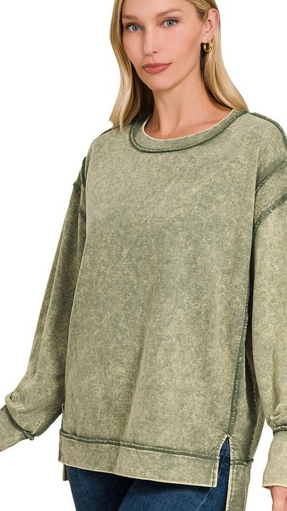 Seamed Mineral Long Sweatshirt