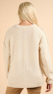 Hi-Lo Split Hem V-Neck Sweater