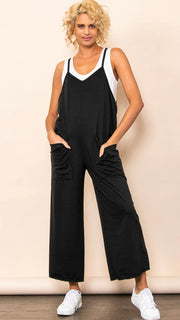 French Terry Wide Leg Jumpsuit