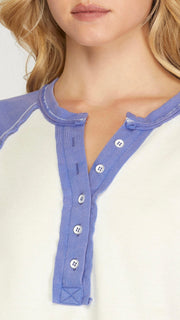 French Terry Knit Raglan Top