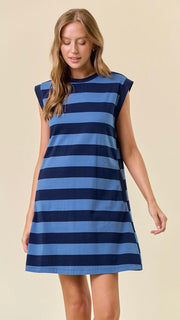 Wide Stripe Knit Shift Dress