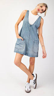 Denim Jumper Dress w/Pkts