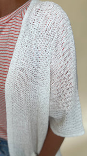 Open Weave Sweater Cardi w/Pockets