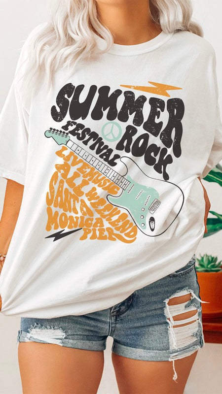Vintage Summer Rock Slouch Top