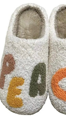 Peace Letters Fuzzy Slippers