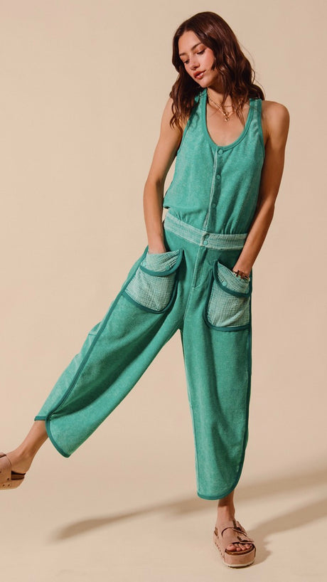 Mineral French Terry Patch Pkt Jumpsuit