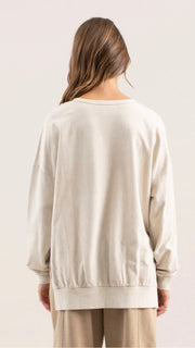 Mineral Split Hi-Lo Hem Terry Sweatshirt