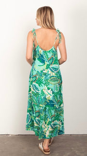 Jungle Print Tiered Midi Dress