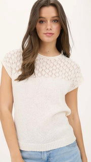Open Crochet Yoke Sweater
