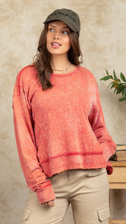 Mineral Raw Seams Terry Knit Top