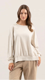 Mineral Split Hi-Lo Hem Terry Sweatshirt