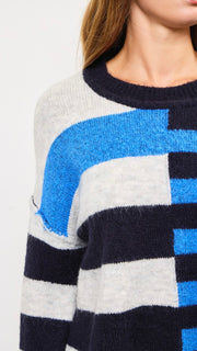 Blocked Stripe Wide Sleeve Sweater