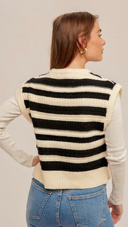 Striped Crop Sweater Vest