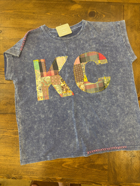 (75) KC Quilt Hand-Stitch Cuff Slv Long Tee (Medium)