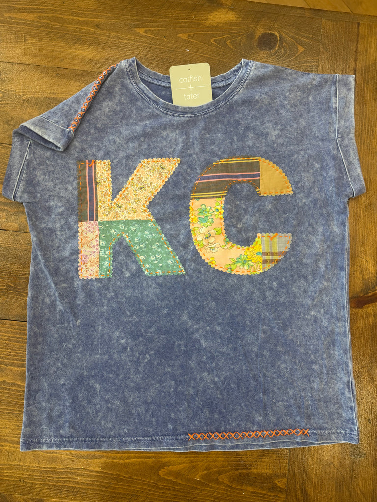 (76) KC Quilt Hand-Stitch Cuff Slv Long Tee (Small)
