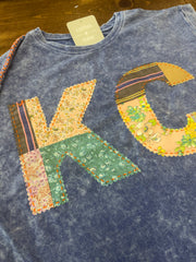 (76) KC Quilt Hand-Stitch Cuff Slv Long Tee (Small)