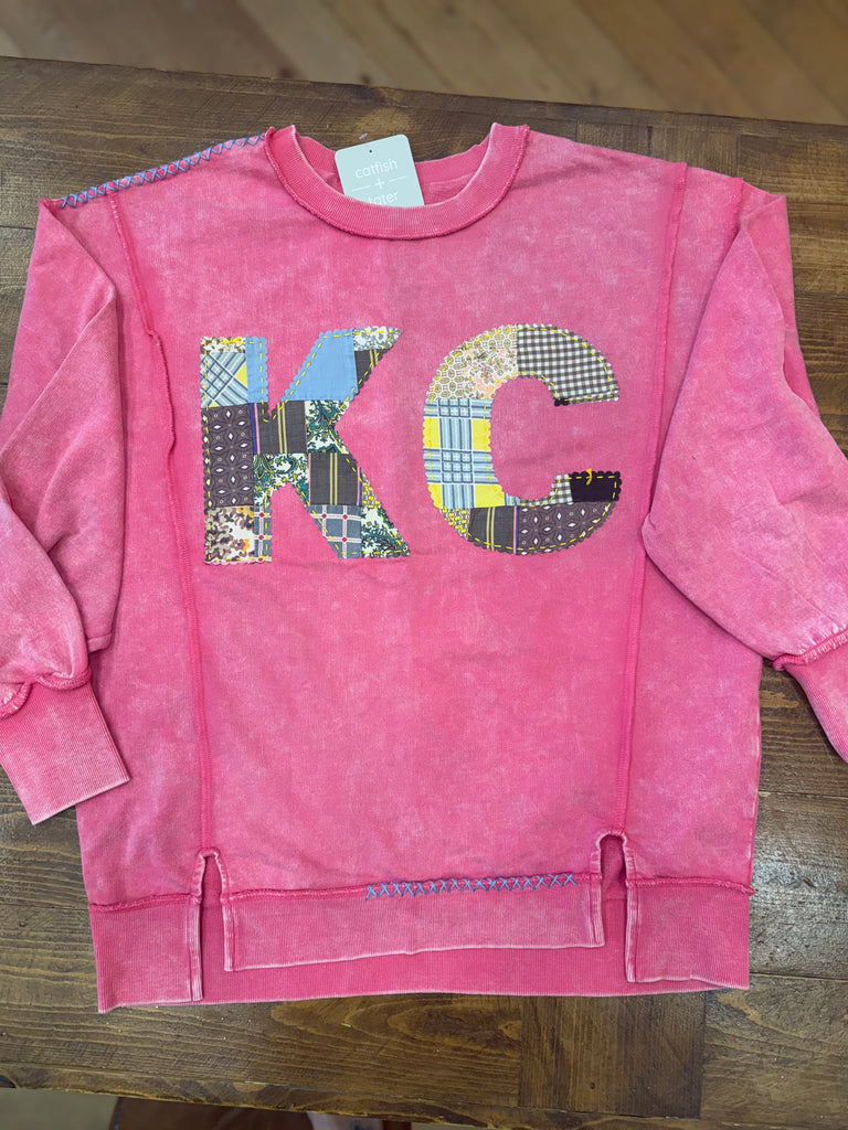KC Quilt Hand-Stitch Split Hem FTerry Sweatshirt (81) L/XL