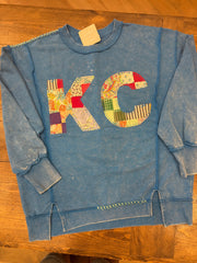 (80) KC Quilt Hand-Stitch Split Hem FTerry Sweatshirt (L/XL)