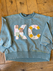 KC Quilt Hand-Stitched Hi Lo Sweatshirt (26) - Large