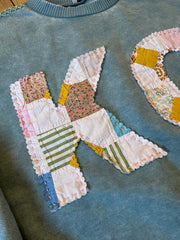 KC Quilt Hand-Stitched Hi Lo Sweatshirt (26) - Large