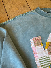 KC Quilt Hand-Stitched Hi Lo Sweatshirt (26) - Large