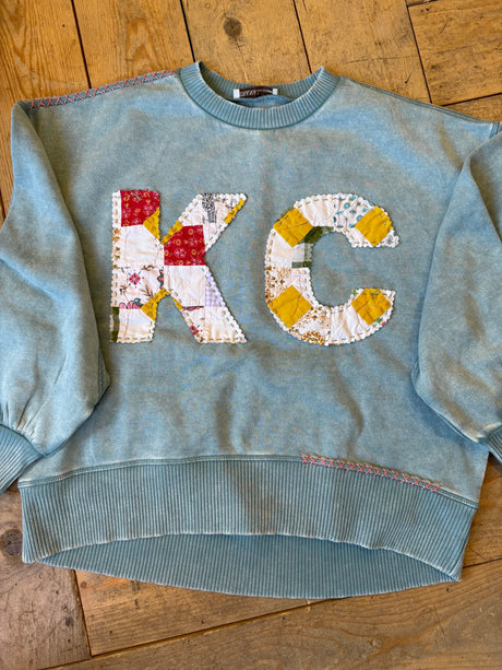 KC Quilt Hand-Stitched Hi Lo Sweatshirt (25) - Small