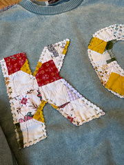 KC Quilt Hand-Stitched Hi Lo Sweatshirt (25) - Small