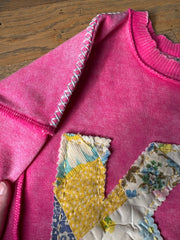 KC Quilt Hand-Stitch Split Hem Sweatshirt (28) - Large