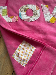 LOVE Quilt Hand-Stitch Split Hem Swtshirt (34) - Large