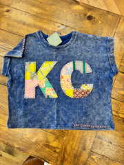 KC Quilt Hand-Stitch Cuff Slv Tee (52) - Medium