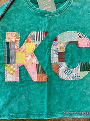 KC Quilt Hand-Stitch Cuff Slv Tee(53)-Medium