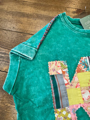 KC Quilt Hand-Stitch Cuff Slv Tee(53)-Medium