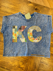 KC Quilt Hand-Stitch Cuff Slv Tee(54)-Medium