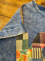 KC Quilt Hand-Stitch Cuff Slv Tee(54)-Medium