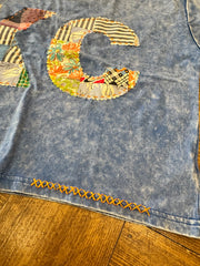 KC Quilt Hand-Stitch Cuff Slv Tee(54)-Medium